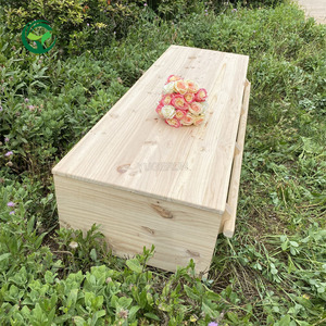 Ataúd de Madera de Pino Maciza de Estilo Americano, Nuevo Diseño, Ataúd Funerario Biodegradable para Entierro y Cremación Ecológica - Product Image 2