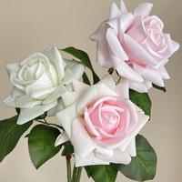 Rose artificielle réaliste à tige unique, rose à toucher réel, pour la décoration de la maison, les mariages et les arrangements floraux artificiels