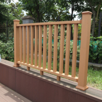 Système de main courante extérieur moderne en WPC pour escaliers, balcons et balustrades, installation DIY, ignifuge, protection UV, résistant à la rouille