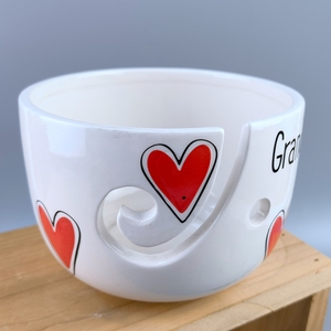 Cuenco de cerámica para hilo, soporte con tapa para tejer, almacenamiento de fibra para ganchillo y costura, para bolas de hilo, hecho a mano, estilo ángel, duradero, color personalizado - Product Image 2