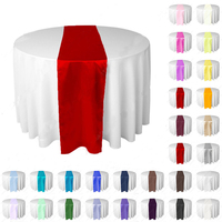 12*108 pouces mariage satin chemin de table nappe solide doré blanc noir bleu rouge violet