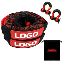 Kit de sangles de remorquage robustes 2 pièces avec manilles en D et sac de rangement, logo personnalisé pour véhicules tout-terrain en cas d'urgence