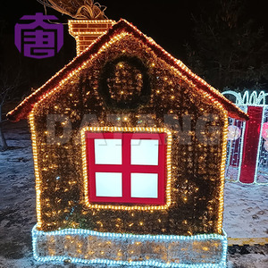 Custom Christmas House Motif Lighting Decoration for Shopping Mall Park Festival Photo Spot Holiday Installation - Product Image 3