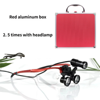 Loupes dentaires professionnelles avec phare LED 5W, grossissement réglable 25x 35x, distance de travail de 420 mm pour la chirurgie dentaire