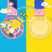 Medallas de Premio Escolares Personalizadas en Color para Jardín de Infancia y Primaria, Insignias Metálicas para Juegos Divertidos, Medallas de Oro con Cinta para Estudiantes