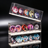Vitrine d'exposition Mart X-64 pour figurines, badges et blocs de construction - Boîte de rangement transparente avec couvercle empilable et support
