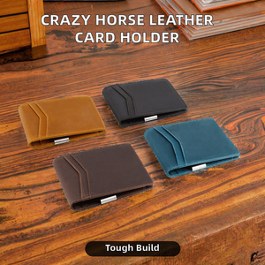 Biểu Tượng Tùy Chỉnh Điên Ngựa Da Người Đàn Ông Của Mỏng Ví Da Chính Hãng ID & Chủ Thẻ Kinh Doanh - Product Image 2