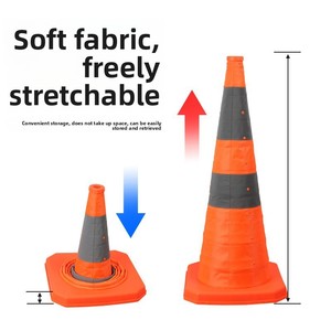 Cono <span class=keywords><strong>de</strong></span> Tráfico Retráctil, Barrera <span class=keywords><strong>de</strong></span> Carretera Plegable <span class=keywords><strong>de</strong></span> PVC Reflectante, en Forma <span class=keywords><strong>de</strong></span> Helado, para Emergencias Automotrices - Product Image 3