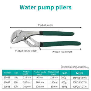 Herramientas manuales universales de 8, 10 y 12 pulgadas, ajustables, de acero con alto contenido de carbono, con mangos de TPR, para bricolaje, que ahorran esfuerzo, métricas 10086 - Product Image 2