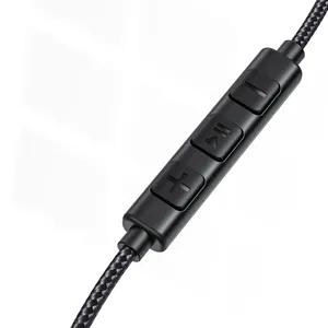 YESIDO Wholesale nylon braided splitter 3.5mm plug with volume control aux audio cable