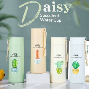 Tasse à succulentes en verre à double paroi, motif dessin animé, pour étudiants, mug portable, cadeau d'affaires créatif, texte et logo personnalisables - Product Image 2