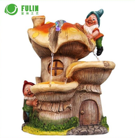 Intérieur Maison Table Top Champignon Fontaines D'eau Résine Gnome Nains Statue Avec Lumière pour La Maison Mariage Dessin Animé Ornements Décor
