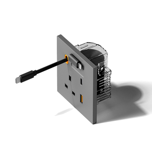 Prise murale intelligente à équilibrage de charge PD 20W à charge rapide, ignifuge en PC, norme britannique, avec interrupteur mural standard UK - Product Image 3