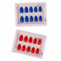 Faux ongles à presser réutilisables couleur unie rouge cerise en gros – Usine OEM
