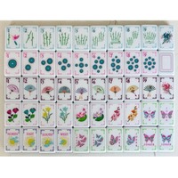 Mahjong Akrilik Tiga Lapis Warna Pink Cyan 160 Ubin Pola Kipas Bambu Oriental Set Permainan Mewah untuk Wanita Pasokan Grosir untuk Pengecer