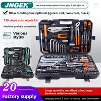 Ensemble d'outils de réparation automobile à main robuste de 129 pièces comprenant une pince combinée avec une clé à cliquet et des embouts de tournevis 1 an