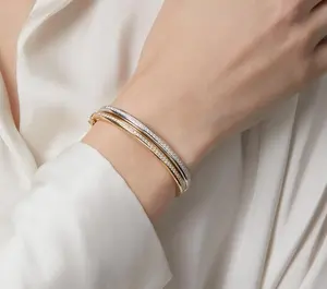 New Designed 14K Gold Plated Ladies Fashion Jewelry Bangles For Women