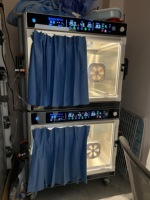 Incubateur pour chiens, chats et chiots EURVET, cage de soins intensifs avec lit chauffant thermostaté et système de double conduit d'air