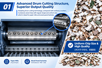 Broyeur à tambour polyvalent pour bois, rondins et canne à sucre / Déchiqueteuse et broyeur à bois industriel pour le recyclage des déchets forestiers