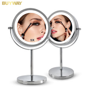 Espejo <span class=keywords><strong>Boudoir</strong></span> Escritorio Logotipo personalizado Sublimación Metal Belleza Lupa Maquillaje Mesa Espejo Cosmético Vanidad Luces Maquillaje Espejo Led - Product Image 2