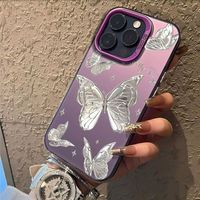 Coques de téléphone antichoc de luxe avec motifs papillons pour iPhone 17 Air 16 15 Plus Pro Max 14 13 12 11 X XR – Housse de protection