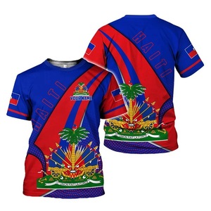 Magliette Personalizzate dell'Haïti per Uomo, T-Shirt con Bandiera Haitiana, <span class=keywords><strong>Stampa</strong></span> <span class=keywords><strong>su</strong></span> Richiesta, Magliette Oversize - Product Image 4