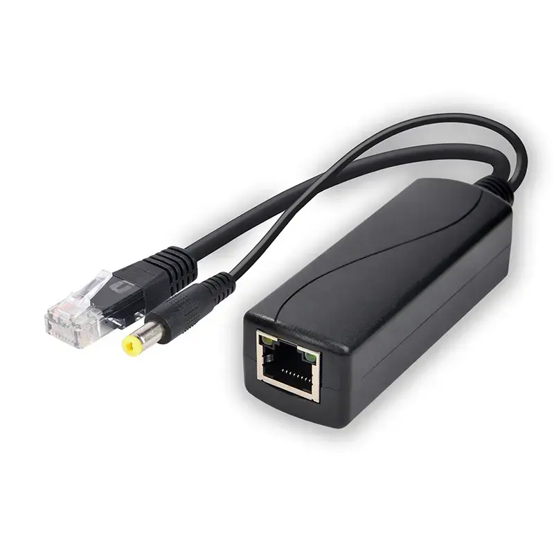 SDAPO PS5712TG 10/100/1000mbps 포이 스플리터 12V DC 잭 5.5*2.1mm/Type-C/마이크로 USB 커넥터 POE 스플리터