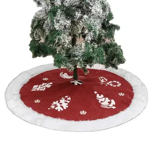 뜨거운 판매 빨간 크리스마스 트리 치마 92/122cm 사슴 가정 크리스마스 장식