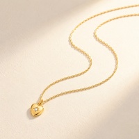 Elegante, niet-aanslaande, delicate hartvormige hanger met CZ, 18K verguld roestvrij staal, Valentijnscadeau kettingen