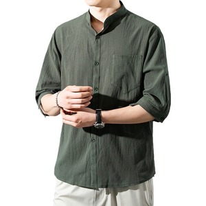 Men's Plus Size Extra Large Vintage Three Quarter Sleeve Cotton Blend Casual Shirts Summer Loose Durable - Product Image 4