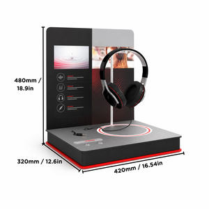 DSP Vietnam Factory Custom Counter Interactive Headphone Display Fixture <b>Headset</b> Display Solution with Push Buttons System - Product Image 1