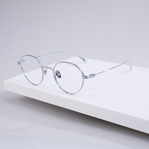 Montura de Gafas Redondas de Titanio Puro al por Mayor de Fábrica, Montura Óptica Vintage de Borde Delgado para Gafas Graduadas de Miopía - Product Image 2