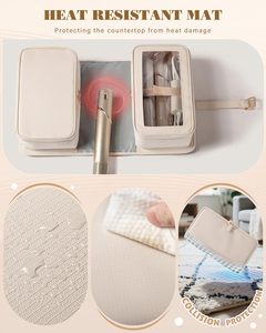 Bolsa de Viaje para Herramientas de Peinado con Tapete Resistente al Calor, Organizador de Herramientas para Multi-Stylers y Secador de Pelo, Estuche de Cuero para Rizador de Pelo - Product Image 3