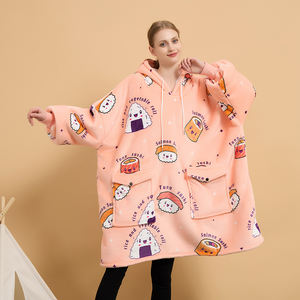 China Factory Women Oversized Sherpa Lined <strong>Cosy</strong> Big Sweatshirt <strong>Blanket</strong> <strong>Hoodie</strong> Manufacturers Adult Hooded <strong>Blanket</strong> With Sleeves - Product Image 2