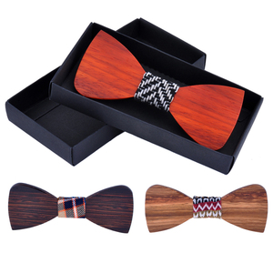 Noeuds <span class=keywords><strong>papillon</strong></span> en <span class=keywords><strong>bois</strong></span> faits à la main avec boîte cadeau pour hommes - Product Image 2