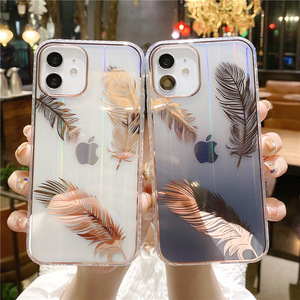 Fundas de teléfono móvil para <span class=keywords><strong>Iphone</strong></span> 11, Xs, Xr, 12, 12 Pro Max, bolsa impermeable con plumas, <span class=keywords><strong>precio</strong></span> al por mayor - Product Image 2