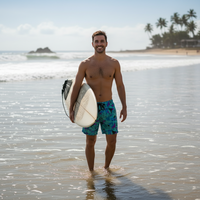 Shorts de bain floraux 100 % polyester pour hommes, extensibles, imperméables, séchage rapide, respirants, imprimés numériquement, pour la plage et le surf, vente en gros FL