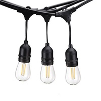 Chaîne de lumières en gros de l'usine de Zhongshan pour projets de mariage, patio, fête, guirlande lumineuse de 48 pieds, 14awg, 16awg, 18awg