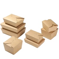 Fabrieksgemaakte wegwerp voedselverpakking van kraftpapier met transparant venster, biologisch afbreekbaar, voor salade, fruit en lunch, met aangepaste logo's.