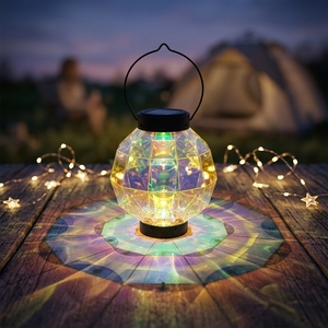 Linterna Solar LED Blanca Cálida Hecha a Mano, Resistente a la Intemperie, Impermeable, con Diseño de Pétalos Iridiscentes <span class=keywords><strong>para</strong></span> Adornos de Jardín - Product Image 1