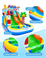 Tobogán Acuático Inflable de PVC AIER, Diseño de Barco Pirata, Temática Deportiva, Ecológico, Uso Comercial, Juego Acuático Infantil para Exteriores, Venta al Por Mayor de Fábrica