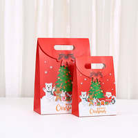 2025 nouveau cadeau de noël bonbons emballage père noël conception flip-top recyclable papier couché sac fourre-tout impression offset pour bougie