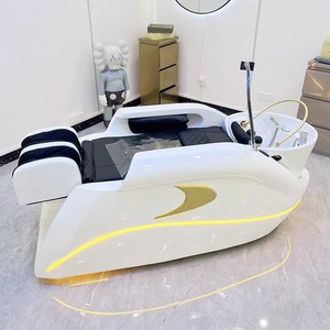 Chaise de massage électrique de luxe pour le cuir chevelu, spa capillaire, circulation d'eau, thérapie du cuir chevelu, aromathérapie, lit de shampooing avec bol - Product Image 1