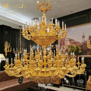 Lustre de qualité supérieure <span class=keywords><strong>Luminaire</strong></span> suspendu d'intérieur moderne de luxe Finition dorée <span class=keywords><strong>Cuivre</strong></span> pur par Zhongshan pour villas - Product Image 4