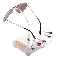 Support de présentation rotatif à énergie solaire, rotation à 360 degrés, pour lunettes de soleil et lunettes de vue, pour vitrine de magasin de détail