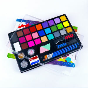 Kit de Peinture Professionnel GP Non Toxique 26 Couleurs à Base d'Eau Lavable pour Visage et Corps, <span class=keywords><strong>Maquillage</strong></span> Enfants pour Fêtes, avec Paillettes et Pochoirs - Product Image 4