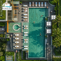 Piscine modulaire en fibre de verre de grande taille pour l'extérieur, système de conception flexible et portable pour les loisirs aquatiques, idéale pour les clubs modernes.