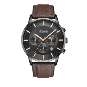 Reloj Mecánico para Hombre con Cristal de Zafiro, Caja de Acero Inoxidable de 40 mm, Cronógrafo, Fase Lunar, Estilo Ejecutivo y Moderno, Cierre de Mariposa - Product Image 4