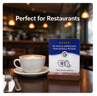 Plaque PVC NFC213 pour avis sur les réseaux sociaux, carte de menu, carte Google Review, carte NFC en acrylique pour restaurants