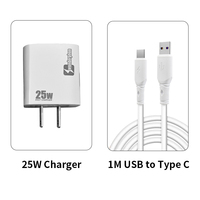 Accessoires de charge rapide portables de type C 25W en gros avec fonction PD pour ordinateur portable, iPhone, Samsung, Xiaomi – Chargeur